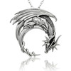 Dragon moon necklace at our pagan jewelry store featuring a highly detailed dragon pendant, crafted as a powerful sterling silver dragon necklace perfect for men