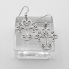 Sterling Silver Dangle Earrings Stylized Tree Shape with Filigree Hearts
