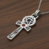 Ankh Pendant made from .925 Sterling Silver with Red Garnet Gemstone