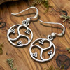 Sterling Silver Triskelion Dangle Earrings with Triquetra Detail .925
