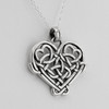 Silver Celtic Heart Amulet Love Knot Pendant Necklace