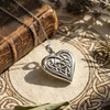 Celtic knot heart pendant love necklace in sterling silver