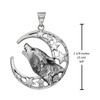 Sterling Silver Wolf Necklace Howling Moon and Stars Amulet