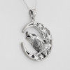 Howling Wolf Moon Necklace .925 Sterling Silver Symbol of Courage