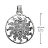 Spiral Sun Burst Pendant Necklace Measurement 1.12 inches diameter (28 mm)