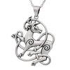 Sterling Silver Celtic Knot Stag Pendant - Pagan and witch pendant necklaces, beautiful wiccan jewelry.