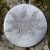 Pewter Moon Pentacle Paten Altar Tile  | Witchcraft Ritual Tools  | Witch Magickal Supplies for Spells and Rituals | Wiccan Home Decor | Buy Samhain Ritual Supplies and Spell tools