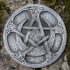 Pewter Moon Pentacle Paten Altar Tile  | Witchcraft Ritual Tools  | Witch Magical Supplies | Tools for Samhain Spells and Rituals  | Wiccan Home Decor