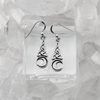 Witchy Crescent Moon and Triquetra Earrings Celtic Pagan Jewelry Witchy Crescent Moon and Triquetra Earrings Celtic Pagan Jewelry