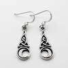 Witchy Crescent Moon and Triquetra Earrings Celtic Pagan Jewelry Witchy Crescent Moon and Triquetra Earrings Celtic Pagan Jewelry