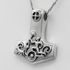 Norse Pagan Jewelry Sterling Silver Petroglyph Thor's Hammer Necklace