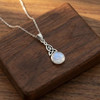 Motherhood Knot Amulet Sterling Silver Rainbow Moonstone Jewelry
