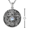 Yule Gift Moon Pentacle Necklace in .925 Sterling Silver, symbolizing the return of light for the Winter Solstice. Yule Gift Moon Pentacle Necklace in .925 Sterling Silver, symbolizing the return of light for the Winter Solstice.