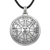 Safe Travel Talisman Medallion Pendant on a Black Cord Necklace