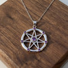 Amethyst fairy star septagram pendant sterling silver amulet