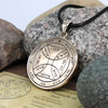 Seventh Pentacle of the Sun - Key of Solomon Sigil Pendant Necklace - Bronze Esoteric Jewelry