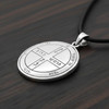 King Solomon Talisman Necklace Sixth Pentacle of Jupiter Silver Medallion
