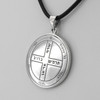 Jupiter 6th Pentacle Pendant Showcasing Detailed Hebrew Script and Cross