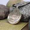 King Solomon Seal Talisman for Protection - Fifth Pentacle of Saturn Pendant - Solid Bronze Amulet
