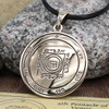 Fifth Pentacle of Venus Pendant - King Solomon Seal Talisman with Black Necklace Cord Fifth Pentacle of Venus Pendant - King Solomon Seal Talisman with Black Necklace Cord