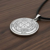 Fifth Pentacle of Saturn Protection Amulet Pendant in Polished Silver