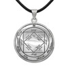 Sun Third Pentacle Necklace Featuring a Polished Silver Medallion
