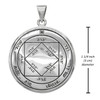 Sun 3rd Pentacle Pendant Showcasing Geometric Square and Hebrew Details