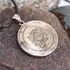 King Solomon Seals Pendant - 5th Pentacle of the Sun Talisman for Safe Travel - Bronze Occult Jewelry
