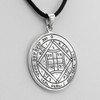 4th Pentacle of Venus Medallion Pendant with Central Square Grid Design