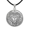 Saturn 7th Pentacle Pendant Showcasing Detailed Hebrew Script and Lines