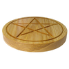 Solid Wood Ash Pentacle Altar Tile | Wiccan Ritual Tool for Witches Altars | Witchcraft Supplies