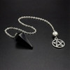 Handcrafted Black Obsidian Pentacle Pendulum - Divination Altar Tools & Witchcraft Supplies