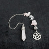 Handcrafted Rose Quartz Pentacle Pendulum - Divination Altar Tools & Witchcraft Supplies