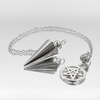 Silver Tone Pentacle Pendulum & Witchcraft Starter Kit with board and instructions Silver Tone Pentacle Pendulum & Witchcraft Starter Kit with board and instructions