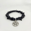Obsidian Bracelet | Protection Amulet | Wiccan Jewelry | Pagan Supplies | Grounding Crystal | Pentacle Charm | Witchy Aesthetic | Negative Energy | Root Chakra | Spiritual Gift | Gem Chip Jewelry | Black Stone | Empath Shield | Occult Jewelry