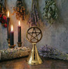 Pentacle Witch Bell, Altar Tools, Ritual Supplies, Sound Cleansing, Wiccan Supplies, Witchcraft, Brass Bell, Pentagram, Spiritual Cleansing