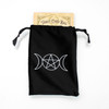 Main image of wiccan supply stores triple moon pentacle tarot pouch, available at the Moonlight Mysteries witchcraft store, recognized among the best online witchcraft stores for authentic wiccan supplies.