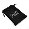 basic shot of the wiccan supply stores, triple moon pentacle tarot pouch with white background and even lighting, this product is available at the Moonlight Mysteries witchcraft store, an award winning, top online witchcraft stores for authentic witchcraft and wiccan supplies online.