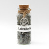Labradorite amulet witch jar, pagan, wiccan, and witchcraft metaphysical store supplies with pentacle charm