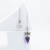 Amethyst Triple Moon Pendulum with Pentagram