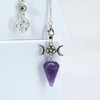 Amethyst Triple Moon Pendulum with Pentagram