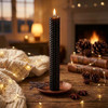 Beeswax Rolled Taper - Black 8"