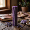Beeswax Rolled Taper - Purple 4 Inch