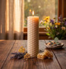 Beeswax Rolled Taper - White 4 Inch