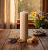 Beeswax Rolled Taper - White 4 Inch