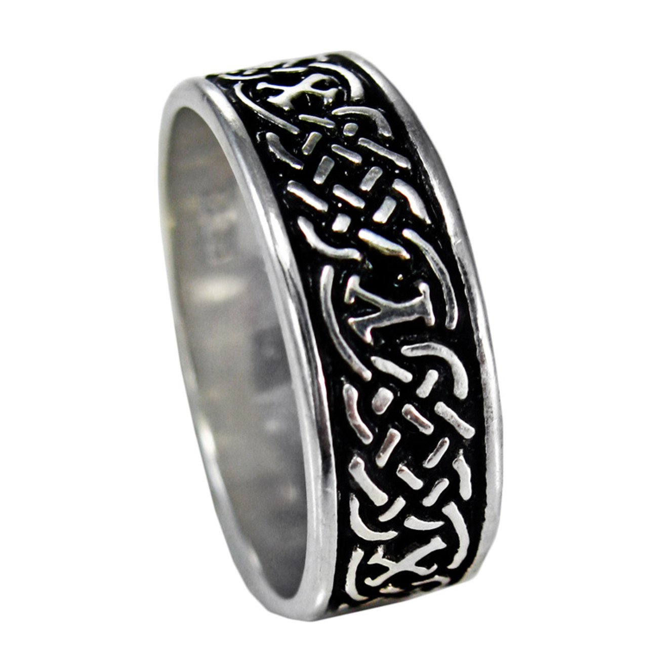 Silver Celtic Knot Norse Rune Love Ring