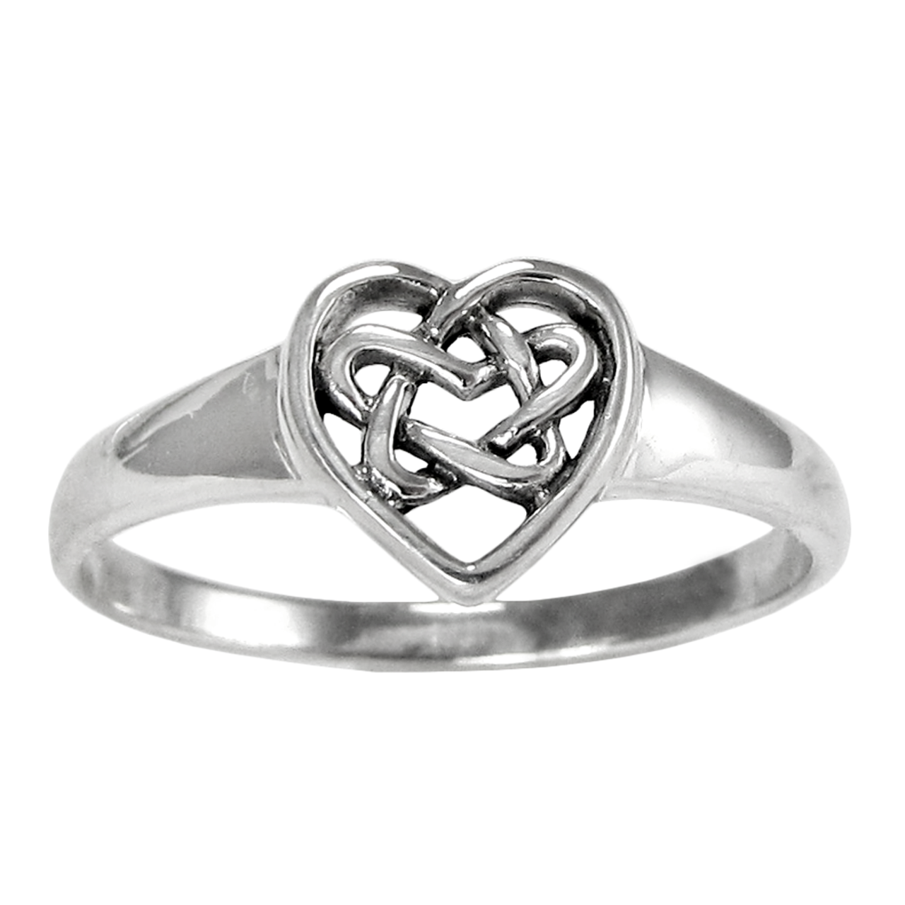 Sterling Silver Celtic Love Knot Heart Ring Jewelry