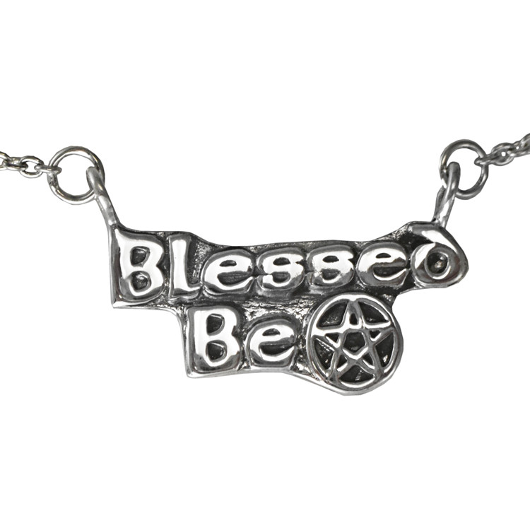 Wiccan Blessed Be Sterling Silver Necklace Pentacle Pentagram Wicca Jewelry