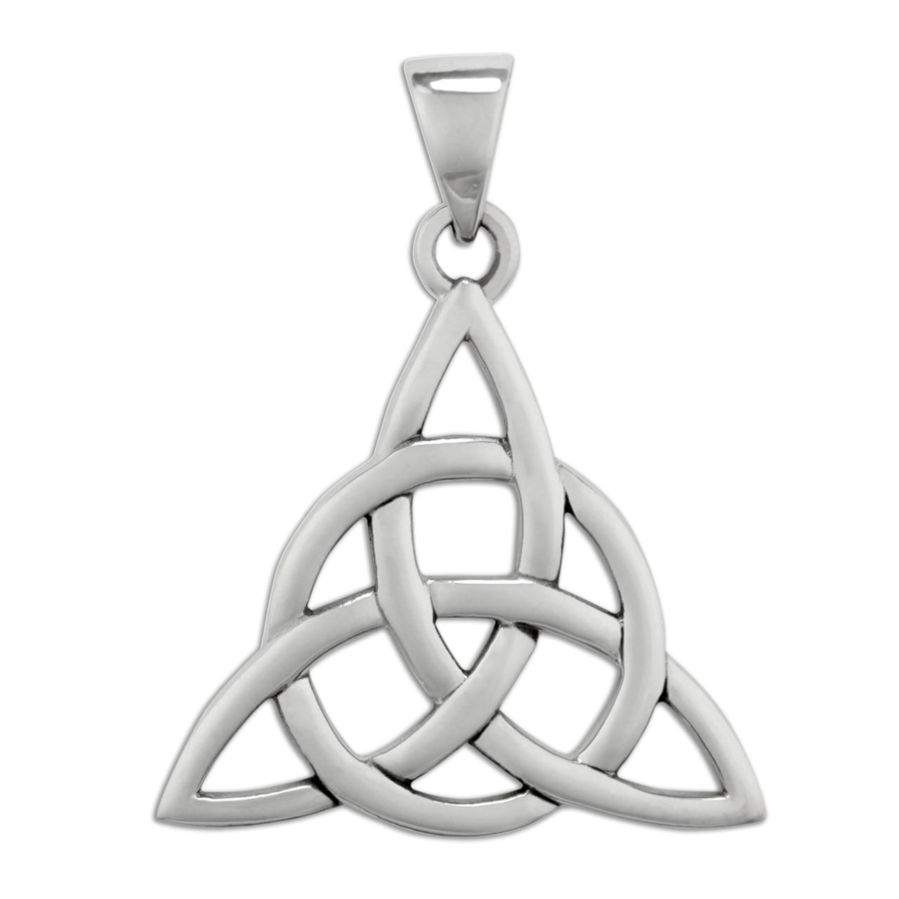 Silver Triquetra Pendant Celtic Knot Pagan Trinity Goddess Symbol