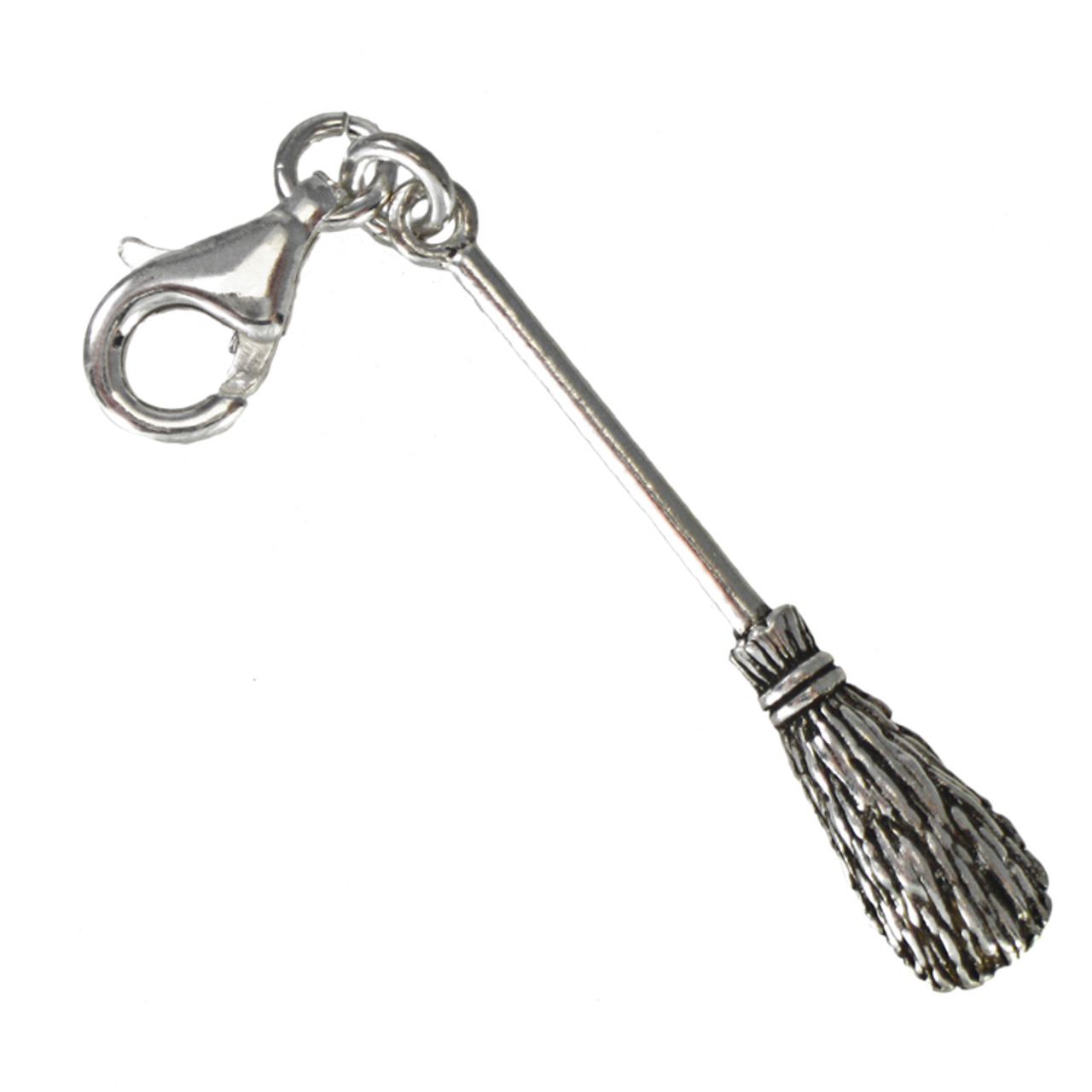 Sterling Silver Witch's Broom Charm 34x8mm